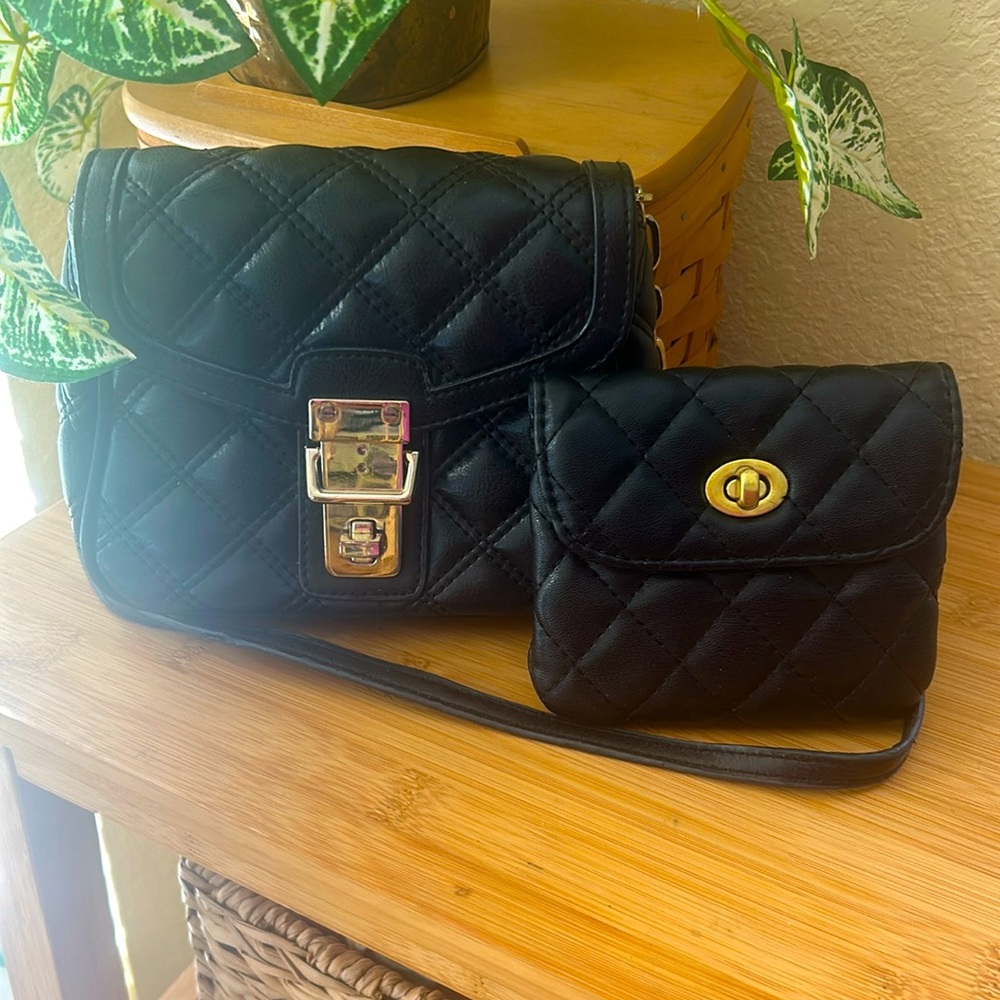 Banana Republic quilted Faux leather crossbody bag with boutique wallet …